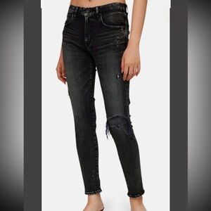 Moussy Vintage Lenwood Skinny Leg Jeans-Color Black- Mid-Rise-4 Pockets-…